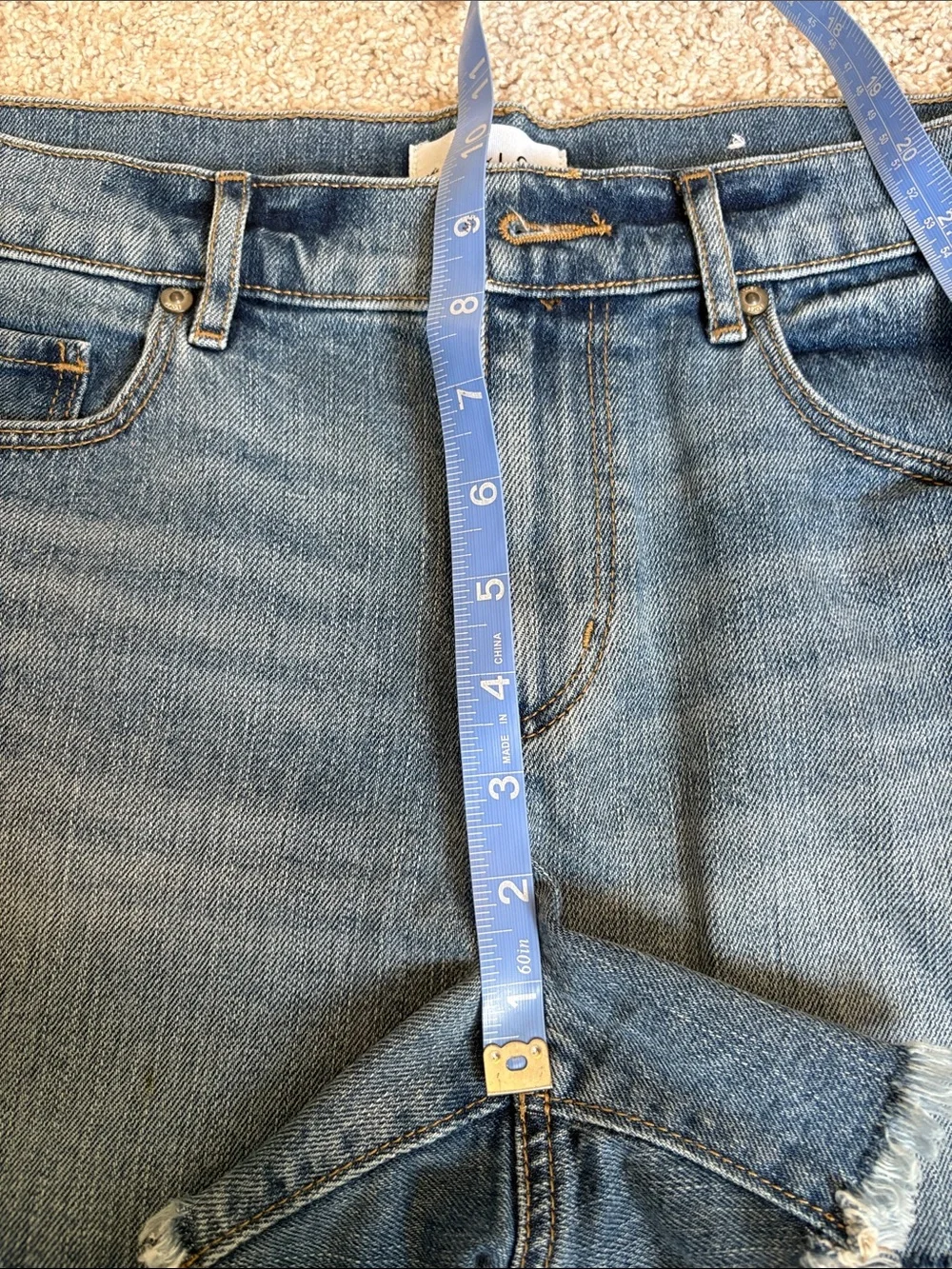LOFT Medium Blue Denim Shorts with Side Contrast Trim